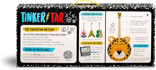 Vista 3 de Guitarra Leopardo - La forma más fácil de comenzar y aprender guitarra - 1 instrumento de juguete de cuerda para niños introducción perfecta a