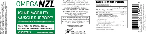 Vista 2 de Suplemento original de apoyo para las articulaciones omega-3, el mejor alivio muscular natural, aceite de mejillón de labios verdes, 60 cápsulas