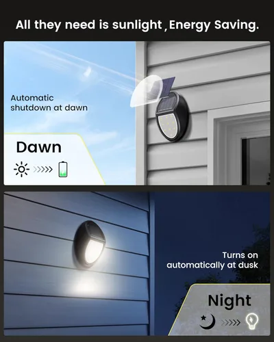 Vista 5 de Paquete de 8 luces solares para valla al aire libre, IP68, impermeables, para porche, terraza, patio, garaje, jardín, luz blanca