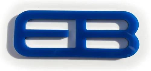 Vista 2 de Emblema EB trasero personalizado de 1 pieza compatible con Mustang Eco Ecoboost insignia logotipo (azul oscuro)