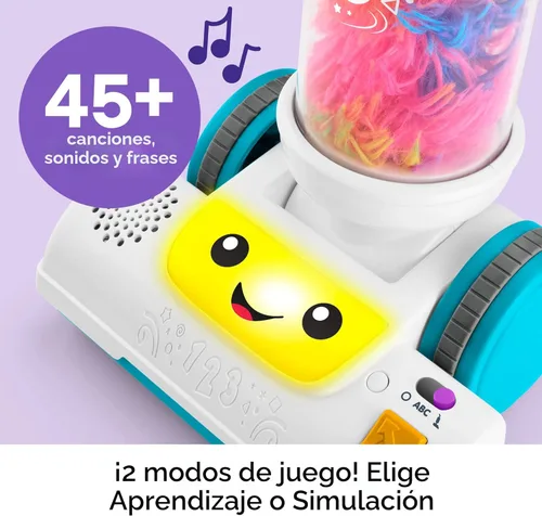 Vista 5 de Fisher-Price Toddler Toy Laugh & Learn 2-in-1 Vacuum with Duster, Lights & Learning Songs for Pretend Play Kids Ages 2+ Years