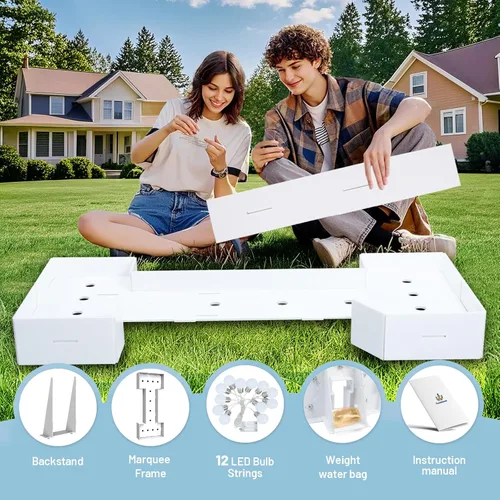 Vista 103 de Marquesina de 3 pies con números iluminados 0, decoración de fiesta, letras grandes iluminadas con bolsa de agua pesada, juego de tablas de espuma