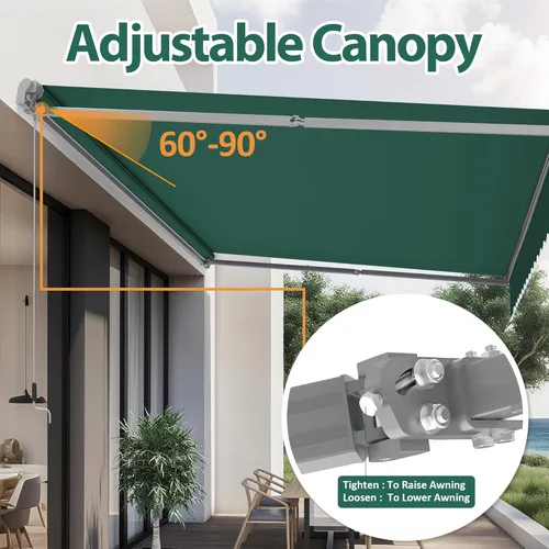 Vista 6 de MCombo Toldo de Patio de 8x7 Pies Parasol Toldo para Toldos Retráctiles Manuales, 4607 (Verde Oscuro, 8x7 pies)