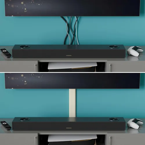 Vista 6 de D-Line Ocultador de Cables para Soporte de Pared de TV, Oculta Cables de TV Montada, Cubiertas de Cables, Cubierta Autoadhesiva para Cables