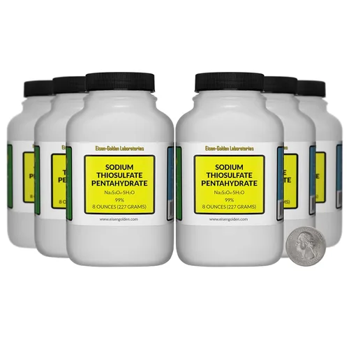 Vista 10 de Tiosulfato de sodio pentahidrato [Na2S3O3.5H2O] 99% polvo grado AR 1 Lb en dos botellas