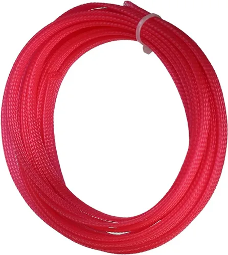 Vista 7 de Bettomshin 1 funda de organización de cables de 3.28 pies (3.3 ft), protector de cable rosa PET de 1/4 pulgadas de ancho, tubo de telar de alambre