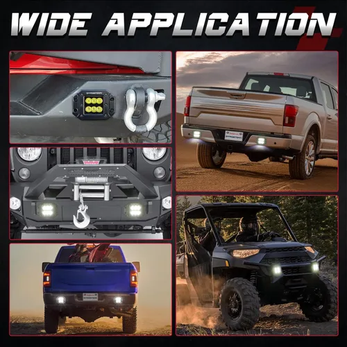 Vista 6 de Cápsulas LED de Montaje Empotrado, OFFROADTOWN 5'' 12,000LM Luces de Conducción LED CREE Luz de Reversa Luz de Respaldo Barra de Luz Empotrada Luces