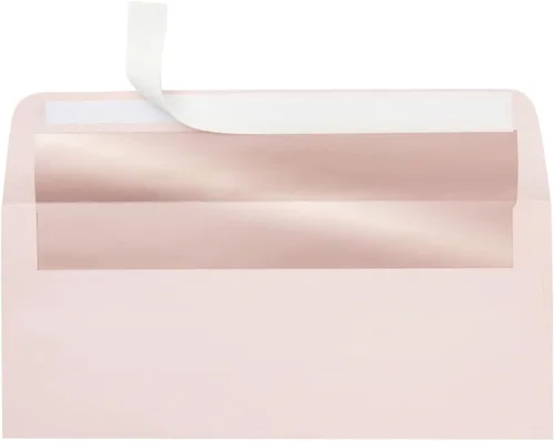 Vista 7 de Best Paper Greetings Money Envelopes for Cash - 4 1/8 x 9 1/2 In, Blush Pink & Rose Gold Foil Lined, 50 Pack - Decorative Letter Envelopes for