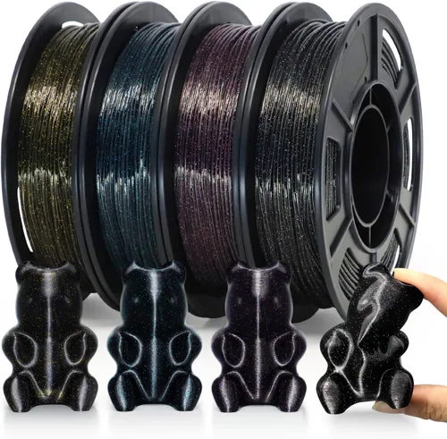 Vista 9 de YOUSU Filamento TPU 85A de 0.07 in, 2.2 lbs, filamento flexible para A1-negro mate 85a