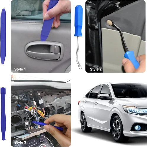 Vista 6 de Kit de herramientas de eliminación de molduras automáticas de 7 piezas, kit de herramientas de palanca sin arañazos para panel de clip de puerta