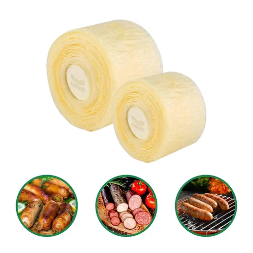Vista 8 de Fundas comestibles de secado natural para salchichas, tripas para salchichas caseras sabrosas de jamón, salchichas para el desayuno, salchichas