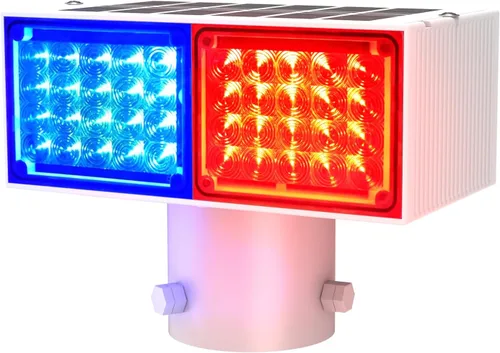 Aolyty Luz estroboscópica solar, luz roja brillante y azul intermitente IP65, luz de advertencia solar impermeable de doble cara, luces de