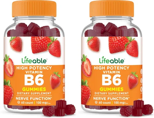Vista 9 de Lifeable Gomitas de vitamina B6 para mujeres y hombres, alta potencia 100