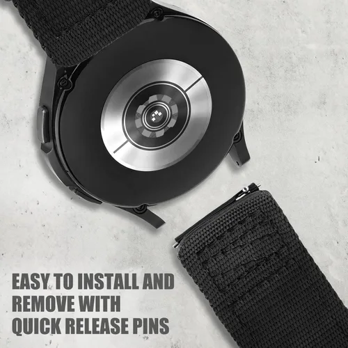 Vista 5 de Ritche Correa de reloj deportiva resistente de nailon de liberación rápida de 0.78 pulgadas para hombre, compatible con Samsung Galaxy Watch