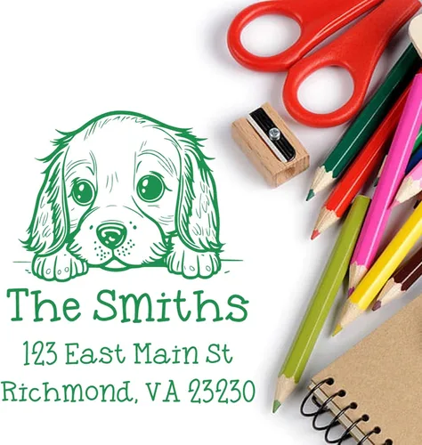 Vista 323 de Sello de alta calidad para cachorros Airedale Terrier – Sello de dirección personalizado – Ideal para los amantes de los perros – Elección de 5