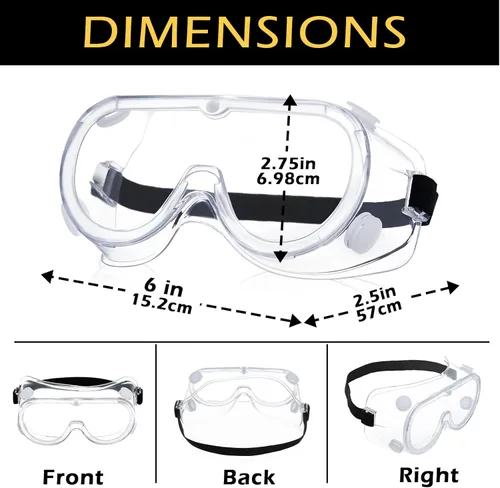 Vista 2 de Yunsailing Gafas protectoras de seguridad para laboratorio, transparentes, antivaho y protección ocular, para hombres y mujeres
