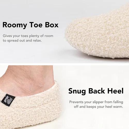 Vista 3 de RockDove - Pantuflas de vellón de estilo cerrado para mujer, ideales para interiores