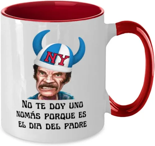 Vista 2 de Regalo para dia del padre taza de cafe 2 colores roja y blanco no te doy una nomas