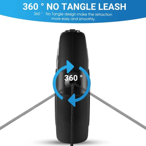 Vista 4 de Correa retráctil para perro, correa resistente de 26 pies para perros pequeños, medianos y grandes de hasta 99 libras, mango antideslizante, 360°