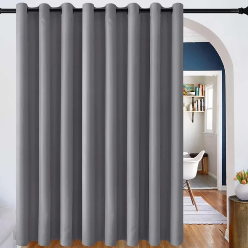 Vista 40 de DWCN Cortina divisora de habitación para total privacidad con bloqueo de luz - Cortinas térmicas para puerta de patio, sala de estar, división