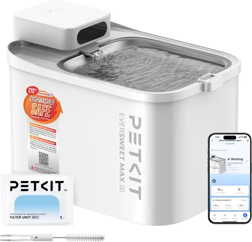 Vista 10 de PETKIT EVERSWEET MAX - Fuente de agua inalámbrica para gatos con sensor de movimiento, fuente para mascotas de 101 onzas/3 litros para gatos, perros