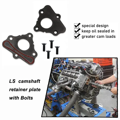Vista 3 de Junta de placa de retención del árbol de levas compatible con motores de la serie LS y kit de pernos ARP 134-1003 Gen III IV V para GM LS1 LS2 LS3