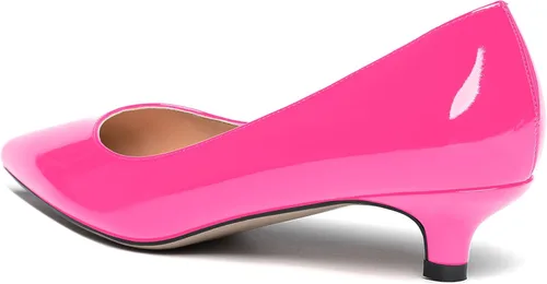 Vista 7 de MODENCOCO Zapatos de tacón bajo de patente sólida para mujer, con puntera puntiaguda, 1.5 pulgadas