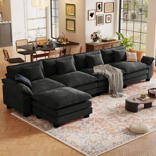 Vista 52 de CDCASA Silla de acento de gran tamaño de 50'' con otomana Asiento extra ancho y profundo estilo sofá nube para sala de estar, dormitorio, rincón