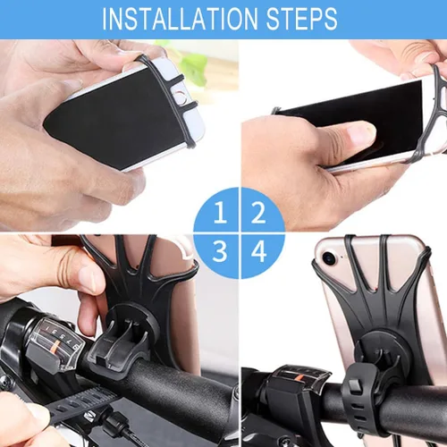 Soporte de teléfono para bicicleta, soporte universal para teléfono celular de bicicleta, giratorio de 180°, soporte de teléfono de bicicleta de