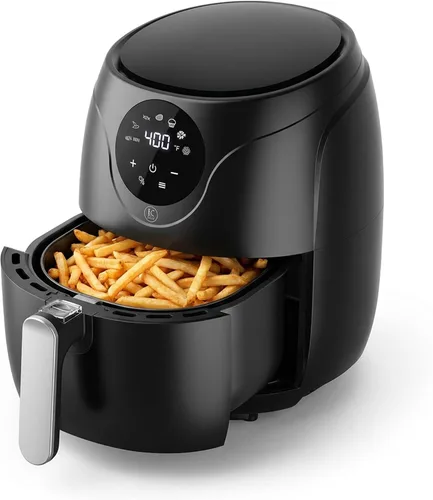 Vista 19 de Kitchen Elite - Freidora de aire compacta de 2.5 cuartos de galón, pequeña estufa de mostrador sin aceite con cesta antiadherente libre de PFAS