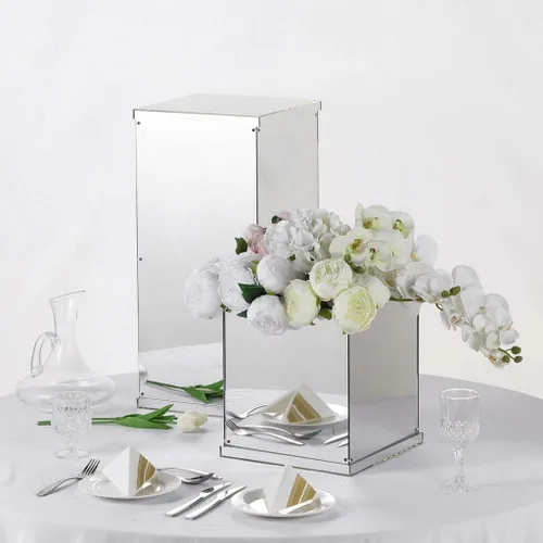 Vista 12 de Efavormart - Espejo cuadrado de cristal de 8 pulgadas, decoración de mesa para bodas, fiestas, centros de mesa, 6
