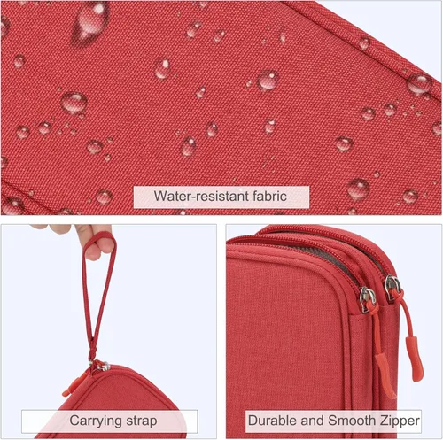 Vista 325 de FYY Organizador para accesorios electrónicos, para viajes, para cables, celular y cargadores, estuche portátil, impermeable, doble capa, bolsa