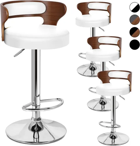 Vista 13 de ALFORDSON Bar Stools Set of 4, Adjustable Height Swivel Barstools for Kitchen Counter, Modern PU Leather Upholstered Bar Chairs with Bentwood Back