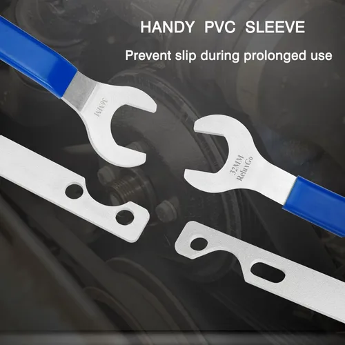 Vista 5 de Juego de llaves para remover acoplamiento de ventilación de 32 mm y 36 mm, 2 piezas. Juego de herramientas para remover el soporte del polea