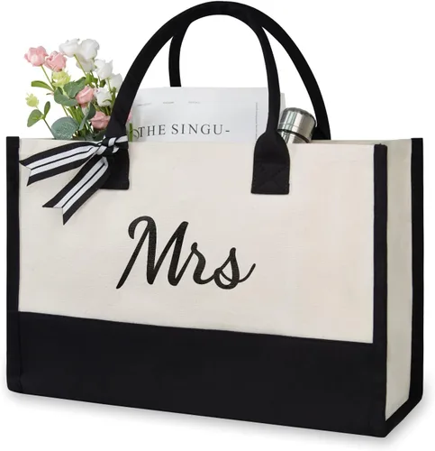 Vista 19 de TOPDesign Canvas Tote Bag, Bridal Shower Gifts for Bride, Wedding Bachelorette Bride Gifts Shoulder Bag