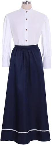 Vista 5 de Fortunehouse Traje Edwardian Edwardian Victorian Blue Dress Disfraces para mujer