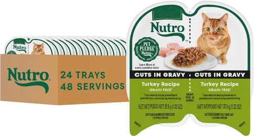 Vista 11 de NUTRO Cortes de comida húmeda natural para gatos sin granos* en salsa de pollo, (24) bandejas de 2.64 onzas Perfect Portions