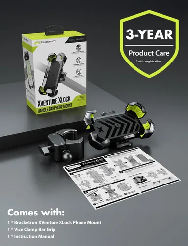 Vista 9 de Bracketron Soporte de teléfono para bicicleta, liberación rápida 2025 Soporte de teléfono para motocicleta, bicicleta eléctrica, scooter, carrito