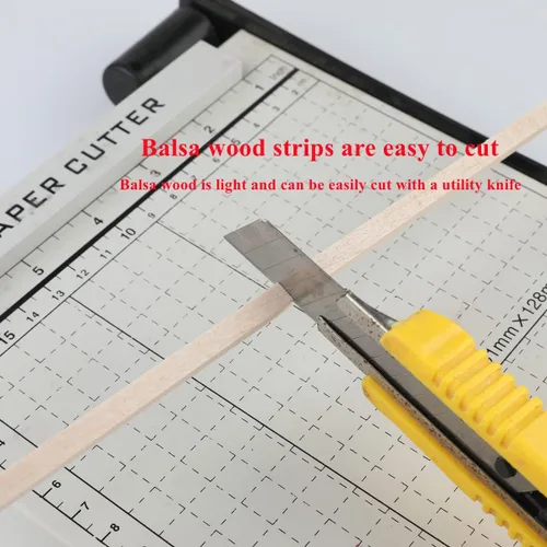 Vista 6 de Paquete de 12 varillas cuadradas de madera de 1/2 x 1/2 x 12 pulgadas, madera natural sin terminar para Cricut, hacer modelos de casa, avión, barco