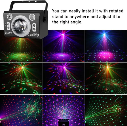 Vista 3 de Luces estroboscópicas LED para fiestas de discoteca de DJ, proyector de luces estroboscópicas activadas por sonido