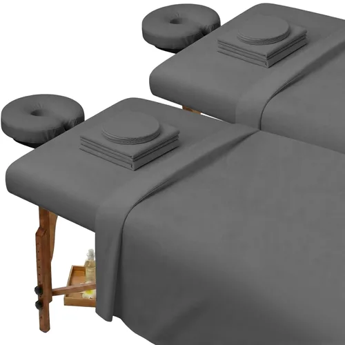 Oudain Juego de 2 sábanas de microfibra suave para mesa de masaje, resistente al aceite y a las arrugas, juego de 3 piezas, suministros de terapia