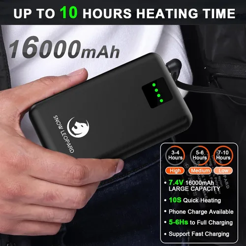 Vista 3 de SNOW LEOPARD Men's Heated Vest with Battery Pack Heated Hunting Vest, Winter Warming Heating Vest for HikingGolfing