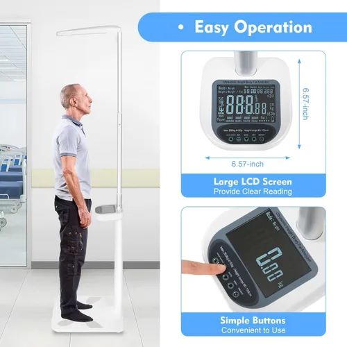 Vista 5 de Multifunción Médico Médico Báscula de peso corporal 440lbs Escalas de capacidad Herramienta Altura Multifunción Médico Escala de peso corporal