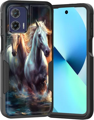 Vista 202 de para Moto G Play 4G 2024, funda de dos capas híbrida resistente y a prueba de golpes, PC duro + silicona suave protectora para Motorola Moto G Play