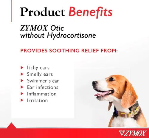Vista 2 de Zymox Solución enzimática ótica para el oído para perros y gatos para calmar las infecciones del oído sin hidrocortisona, 1.25 onzas