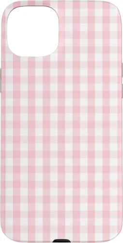Vista 9 de White and Light Pink Pastel Color Gingham Check Case for iPhone 17