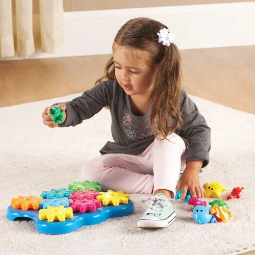 Vista 5 de Learning Resources, Ocean Wonders Build & Spin, juguete de engranar y construir, 17 piezas, mayores de 2 años, Océano, Multicolor