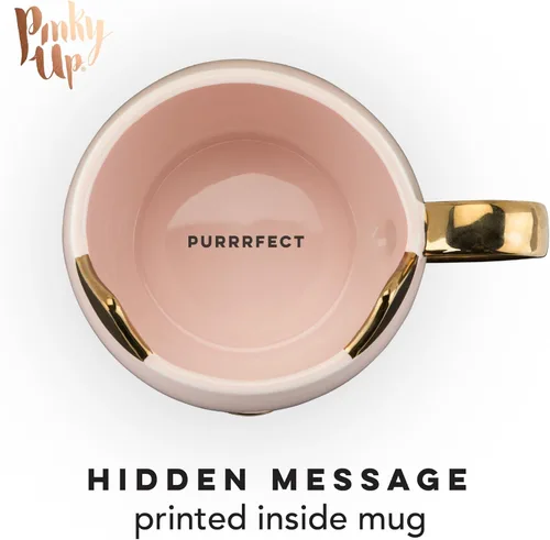 Vista 3 de Pinky Up Chloe Cat - Taza de café de cerámica, tazas de té, tazas de viaje para capuchino, café con leche, chocolate caliente, leche, té de hierbas