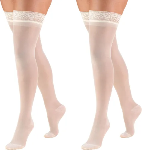 Vista 13 de Truform Lites - Altura hasta el muslo, talla S, color negro (paquete de 2)