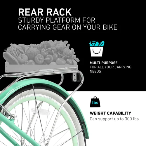 Vista 5 de sixthreezero EVRYjourney Bicicleta Cruiser de Playa para Mujeres, Bicicleta Híbrida de Turismo con Cuadro de Paso Bajo